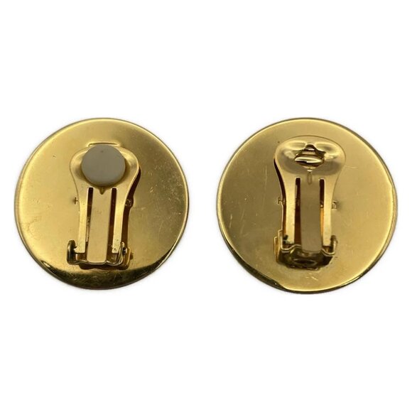 Auth HERMES Email - Gold Orange Multi Hardware None Clip On Earrings - Picture 4 of 4